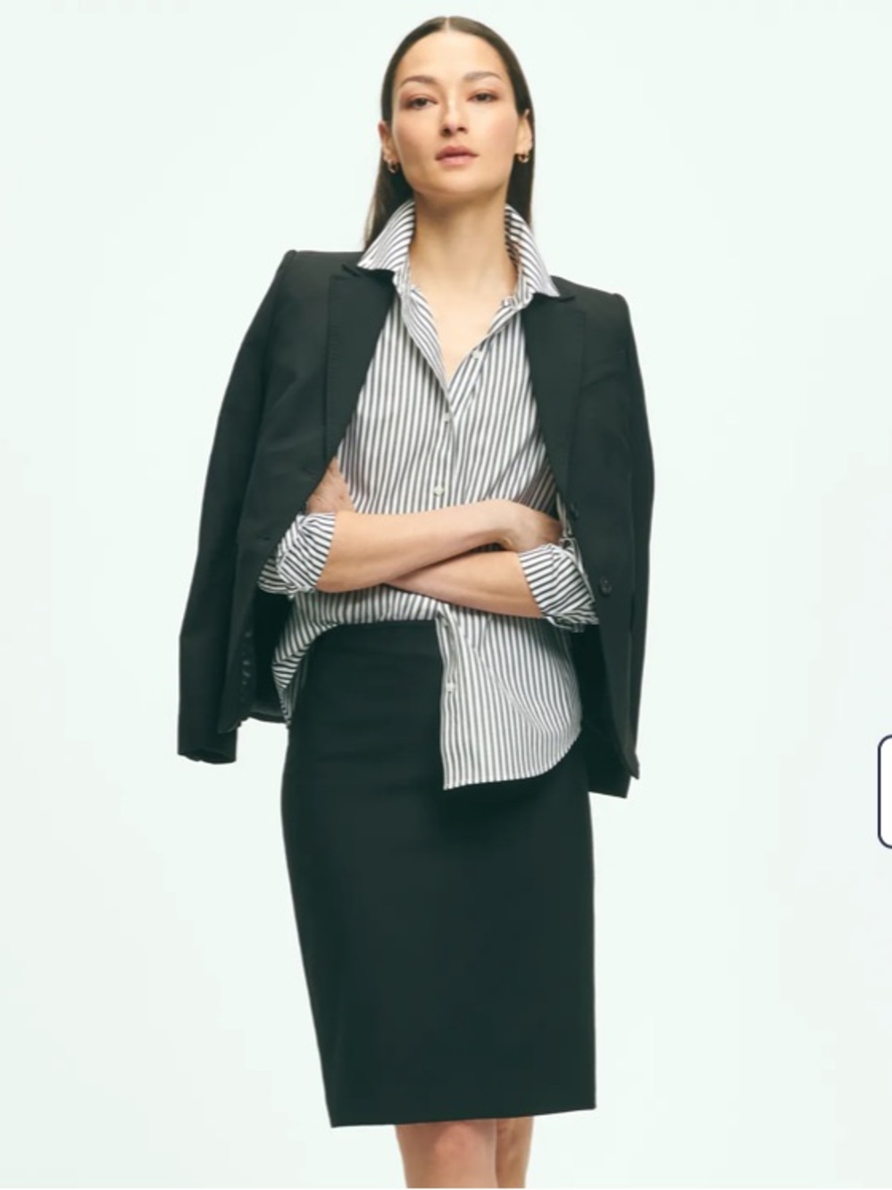Brooks Brothers The Essential Stretch Wool
Pencil Skirt in Green